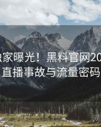 1423. 独家曝光！黑料官网2018年2月直播事故与流量密码