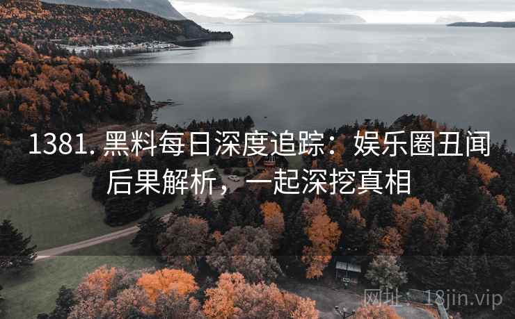 1381. 黑料每日深度追踪：娱乐圈丑闻后果解析，一起深挖真相