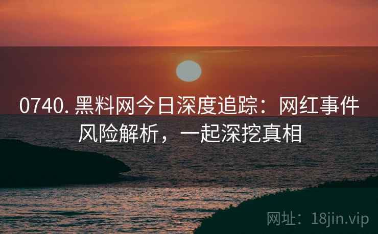 0740. 黑料网今日深度追踪：网红事件风险解析，一起深挖真相