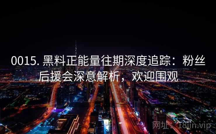 0015. 黑料正能量往期深度追踪：粉丝后援会深意解析，欢迎围观
