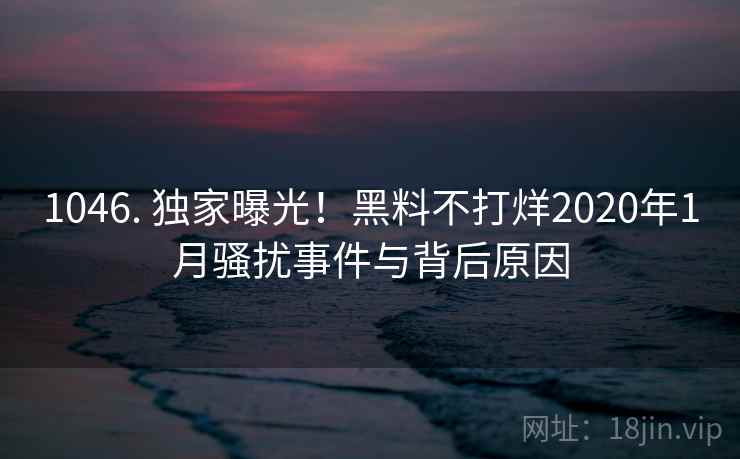 1046. 独家曝光！黑料不打烊2020年1月骚扰事件与背后原因