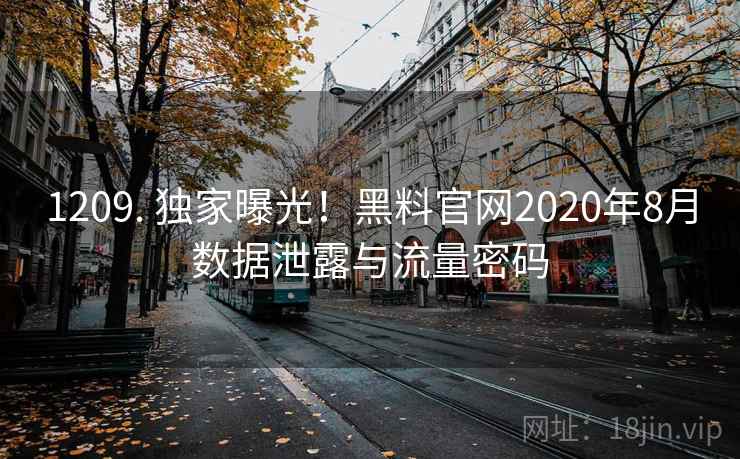 1209. 独家曝光！黑料官网2020年8月数据泄露与流量密码