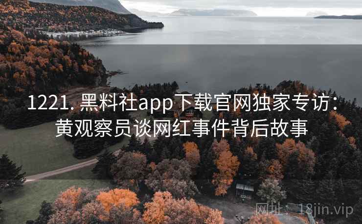 1221. 黑料社app下载官网独家专访：黄观察员谈网红事件背后故事