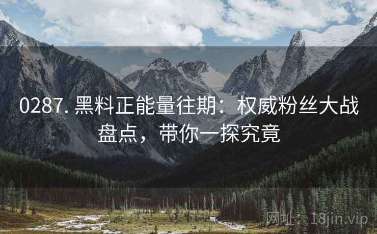 0287. 黑料正能量往期：权威粉丝大战盘点，带你一探究竟