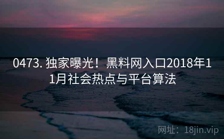 0473. 独家曝光！黑料网入口2018年11月社会热点与平台算法